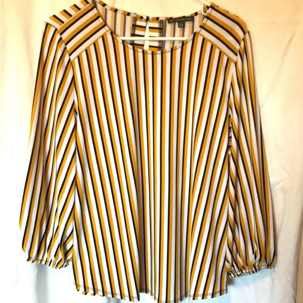 Adrianna Papell Women's Top - Yellow, Black and White